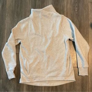 Athleta Light Gray Women's Asym Funnel Neck Sweater